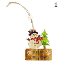 Christmas Tree Wooden Pendants Ornaments Santa Snowman Home Decor Christmas Party Decorations LBShipping