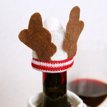 Christmas Decorations Wine Bottle Sweater Cover Bag Santa Claus Knitting Hats For New Year Xmas Home Dinner Party Decoration