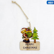 1Pcs Diy Wooden Pendants Ornaments Christmas Wood Craft Xmas Tree Ornaments For Home Decor Christmas Party Decorations Kids Gift