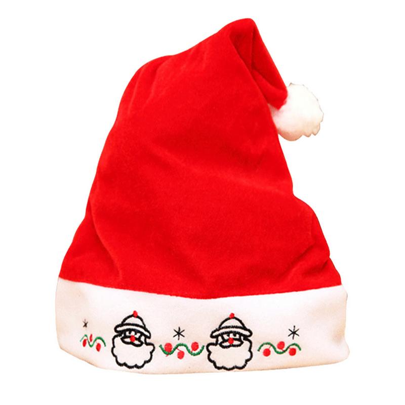 1Pcs High Quality Thick Gold Velvet Embroidery Adult Christmas Hats Claus Hats Adults Children Xmas Christmas Party Hat Supplies