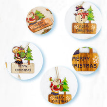Christmas Tree Wooden Pendants Ornaments Santa Snowman Home Decor Christmas Party Decorations LBShipping