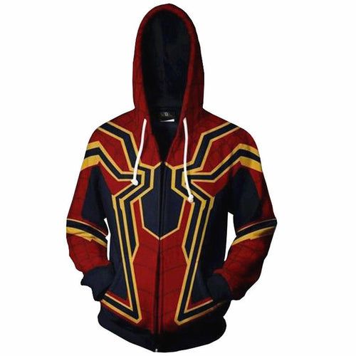 The Avengers 3 Superhero Hoodie Spiderman Venom Iron Man Captain America Thin Hoodies Iron Spider-man Casual Zipper Coat Outfit