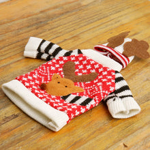 Christmas Decorations Wine Bottle Sweater Cover Bag Santa Claus Knitting Hats For New Year Xmas Home Dinner Party Decoration