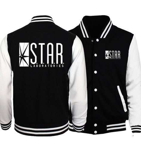 The Flasher Star S.T.A.R. Labs Baseball Jackets Men 2018 Spring New Hoodies Men Teen Wolf Stilinski 24 Jacket Hipster S-5XL