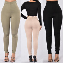 Women Pencil Pants Longline High-Rise Comfy Back Zip Casual Skinny Plain Long Pants High Waist Stretchy Elastic Slim Trousers
