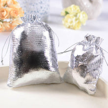 50pcs Christmas Tree Decorations Gold Silver Christmas Bag Gift Bags Metallic Foil Organza Pouches Wedding Party Favor Gift Bags