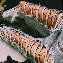 USA Women Crystal Rhinestone Fishnet Elastic Stockings Fish Net Tights Pantyhose