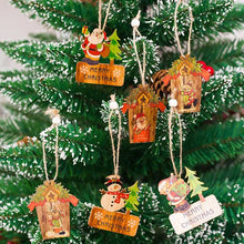 Christmas Tree Wooden Pendants Ornaments Santa Snowman Home Decor Christmas Party Decorations LBShipping