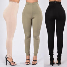 Women Pencil Pants Longline High-Rise Comfy Back Zip Casual Skinny Plain Long Pants High Waist Stretchy Elastic Slim Trousers