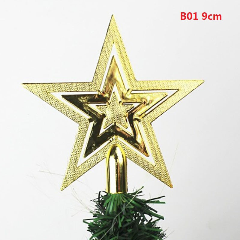 9/14/18cm Gold Star Christmas Tree Top Star 3D Five-point Star Christmas Home Table Topper Xmas Decoration Merry Christmas 8z