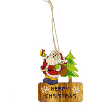 Christmas Tree Wooden Pendants Ornaments Santa Snowman Home Decor Christmas Party Decorations LBShipping