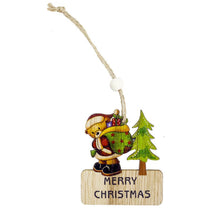 Christmas Tree Wooden Pendants Ornaments Santa Snowman Home Decor Christmas Party Decorations LBShipping