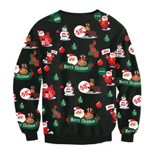 Sweater Santa Claus Cute Print Pullover Sweater Jumper Outwear Women's Patterns of Reindeer Snowman Christmas
