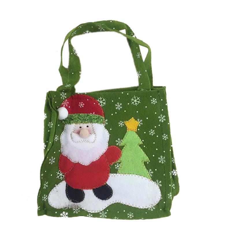 Santa Claus Snowman Gift Bag Kids Candy Bags Portable Christmas Handbag