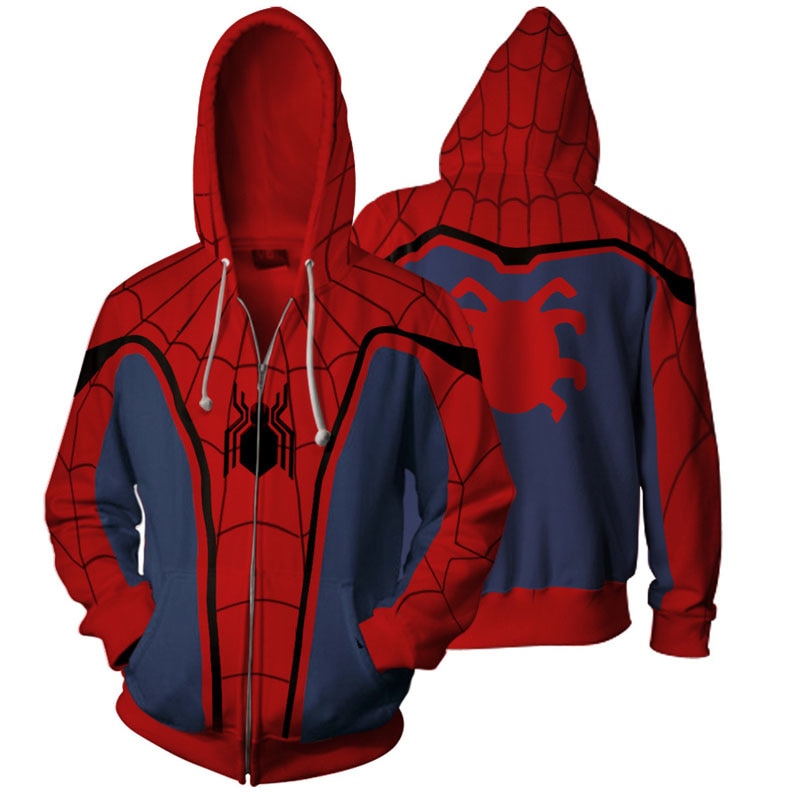 The Avengers 3 Superhero Hoodie Spiderman Venom Iron Man Captain America Thin Hoodies Iron Spider-man Casual Zipper Coat Outfit