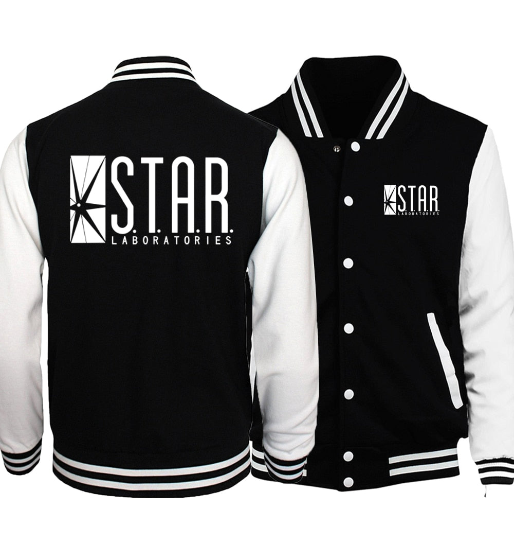 The Flasher Star S.T.A.R. Labs Baseball Jackets Men 2018 Spring New Hoodies Men Teen Wolf Stilinski 24 Jacket Hipster S-5XL