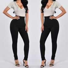 Women Pencil Pants Longline High-Rise Comfy Back Zip Casual Skinny Plain Long Pants High Waist Stretchy Elastic Slim Trousers