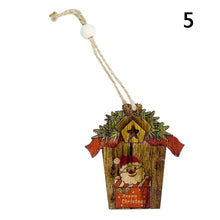 Christmas Tree Wooden Pendants Ornaments Santa Snowman Home Decor Christmas Party Decorations LBShipping