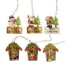 1Pcs Diy Wooden Pendants Ornaments Christmas Wood Craft Xmas Tree Ornaments For Home Decor Christmas Party Decorations Kids Gift