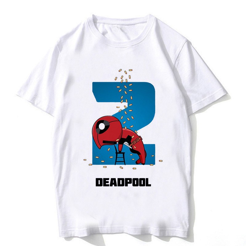 new 2018 man's deadpool t shirt funny dead pool anime t-shirt men/women deadpool 2 tshirt clothing male S-3XL white top Tees