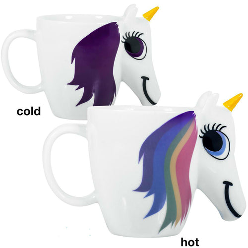 1 Original 3D Color Changing Temperature Unicorn Ceramic Mug Multi Colour Hot Cup