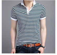 Men Polo Shirt 2018 Summer Men Business Casual Breathable White Striped Short Sleeve Polo Shirt Pure Cotton Work Clothes Polos