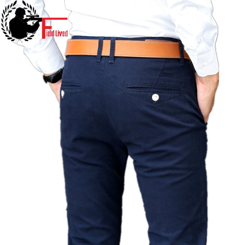 Men's Classic Casual Khaki Pants Men Business Dress Slim Fit Elastic Jogger Long Trousers Male Clothing Cotton Work Pant Black