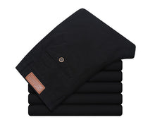 Men's Classic Casual Khaki Pants Men Business Dress Slim Fit Elastic Jogger Long Trousers Male Clothing Cotton Work Pant Black